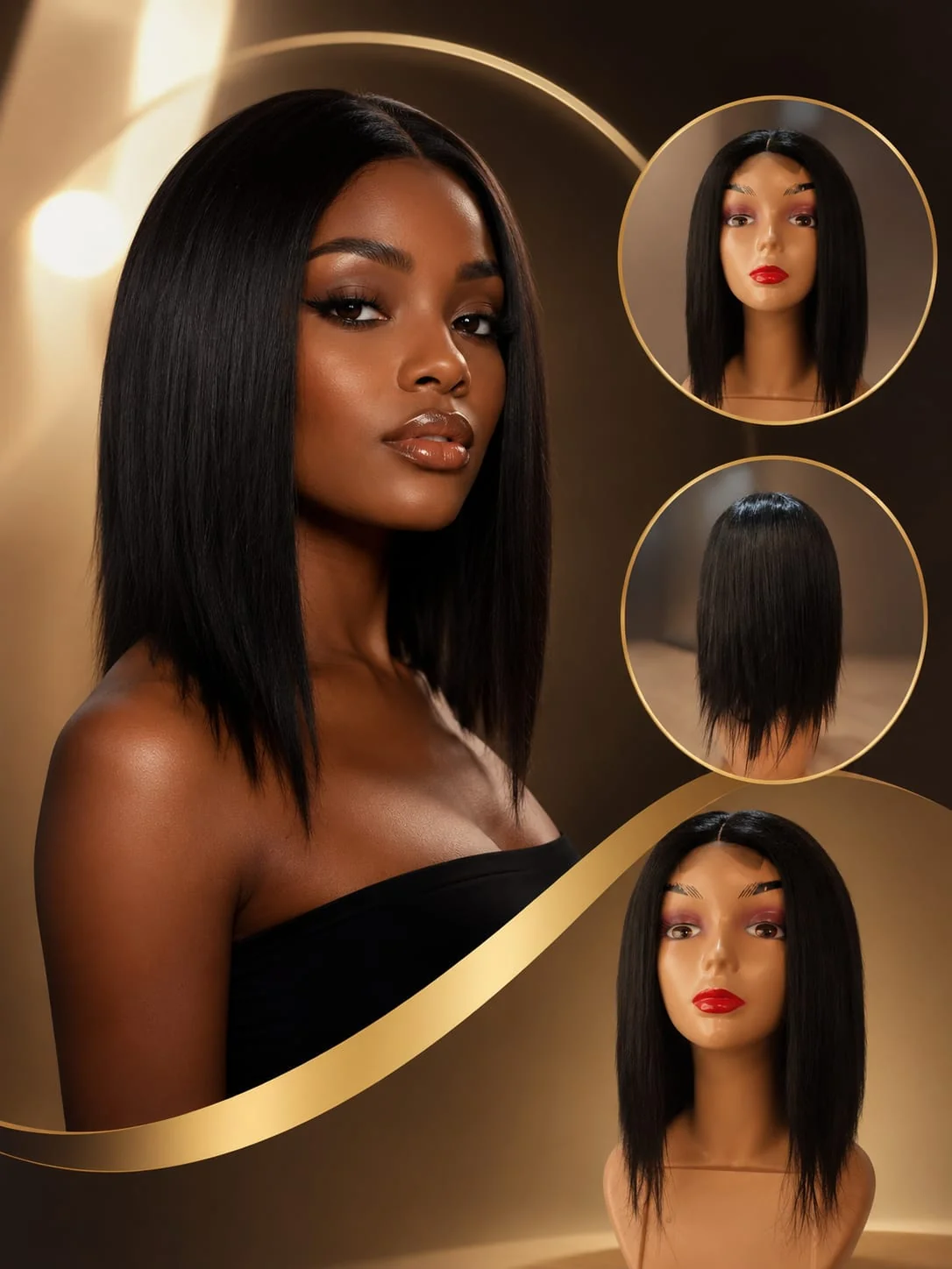 Euro Straight Full Wig – 10" & 12" | Colour 1B | KSh 2,500