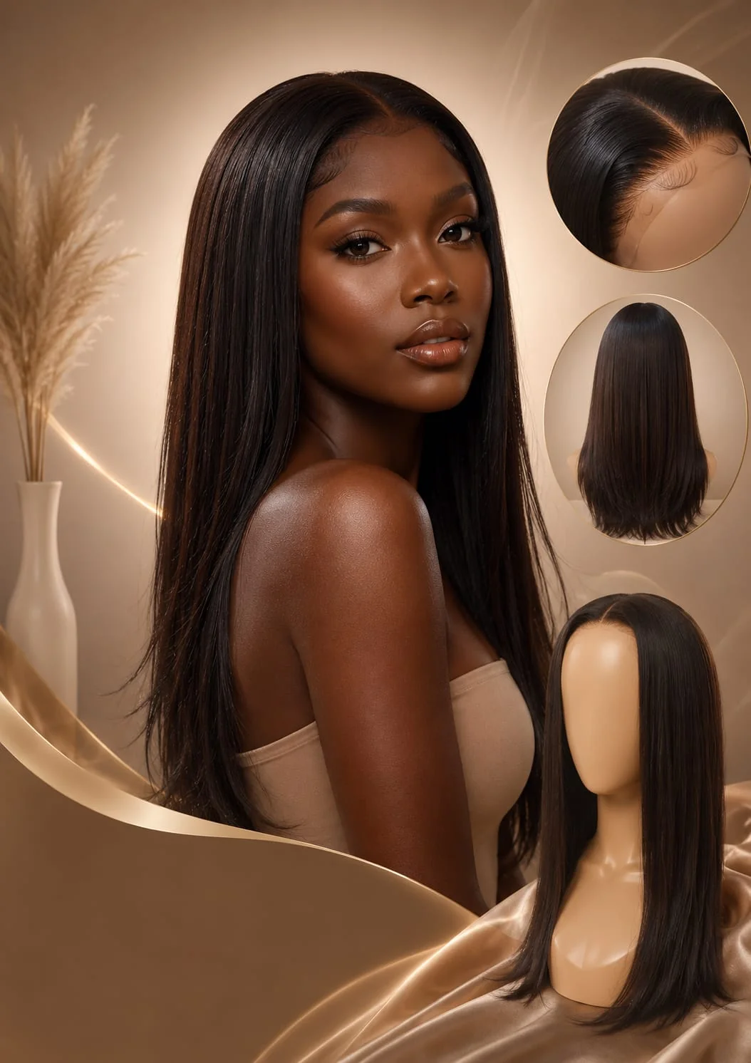 Euro Straight Full Wig – 14" & 18" | Color 1B | KSh 2,000
