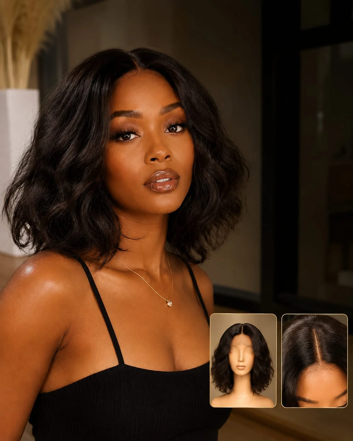 Human Hair Blend Body Wave Full Wig – Natural Look, Soft & Lightweight – 8", 10", 16" Inches