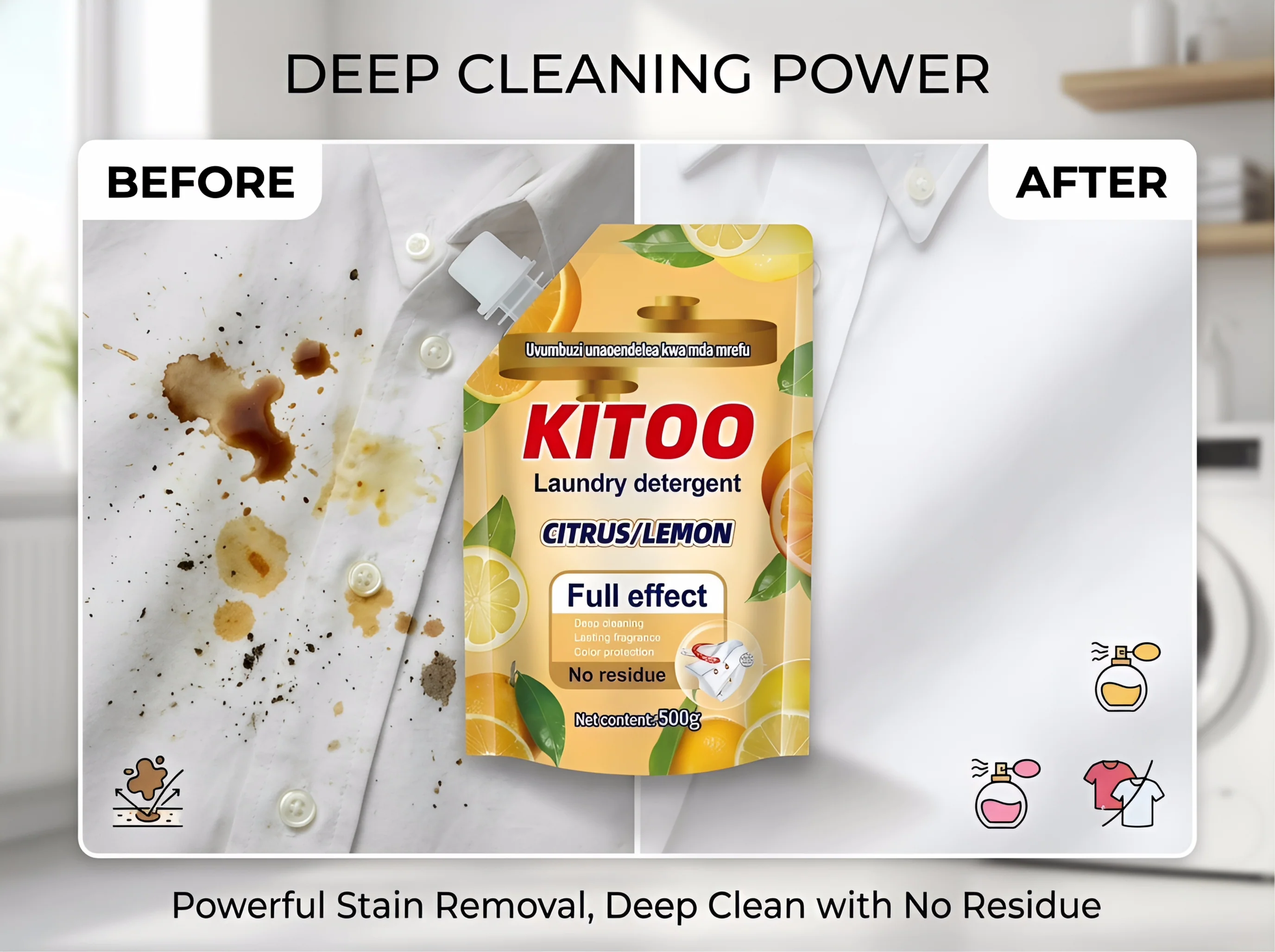 Kitoo Lemon Fresh Laundry Detergent