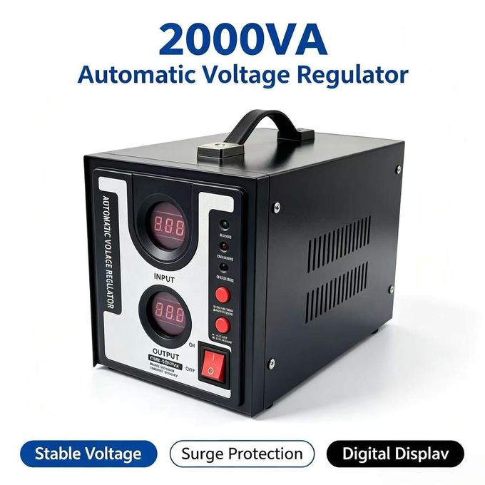 2KVA Automatic Voltage Regulator Stabilizer — Dual Digital Display
