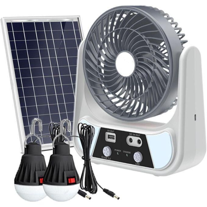 7-Inch 3-in-1 Rechargeable Solar Table Fan Set