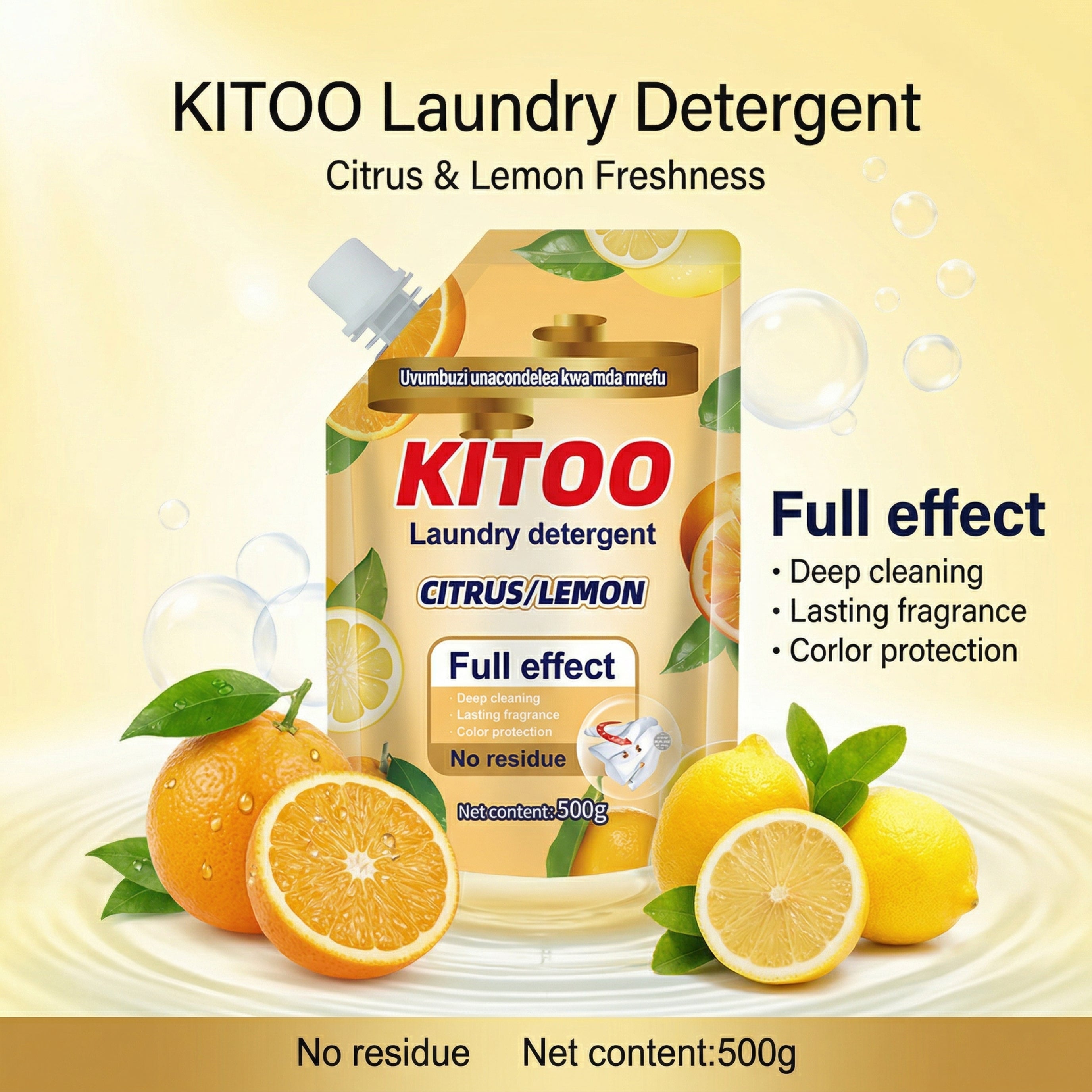 KITOO Lemon Fresh Laundry Detergent -500g